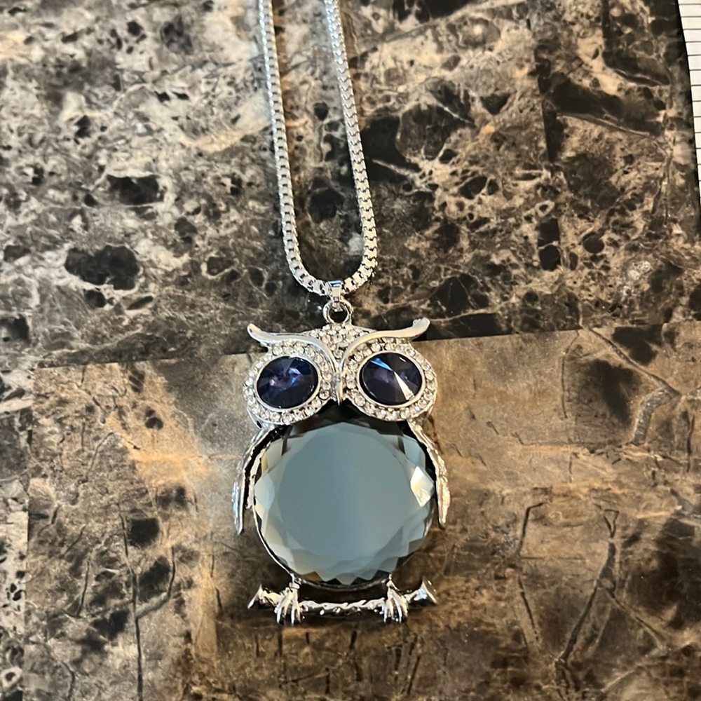 Crystal Owl Statement Necklace